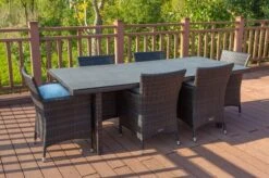 OUTFLEXX Dining Set, Braun Marmoriert, Polyrattan, Tisch 220x100cm, Spraystone, 6mm, 6 Sessel 30 OUTFLEXX Dining Set, Braun Marmoriert, Polyrattan, Tisch 220x100cm, Spraystone, 6mm, 6 Sessel -Kettler Verkäufe 9 21231.jpg